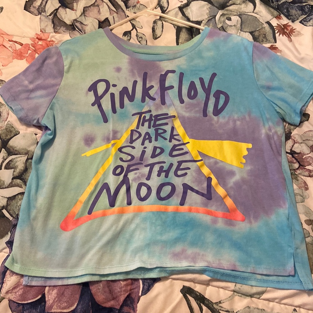 Pink Floyd cropped tie dye graphic t-shirt